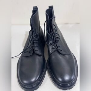 KOIO Black Leather Lace-Up Men's Boots